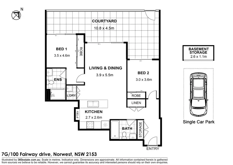 Floorplan of Homely apartment listing, 7/100 Fairway Drive, Norwest NSW 2153