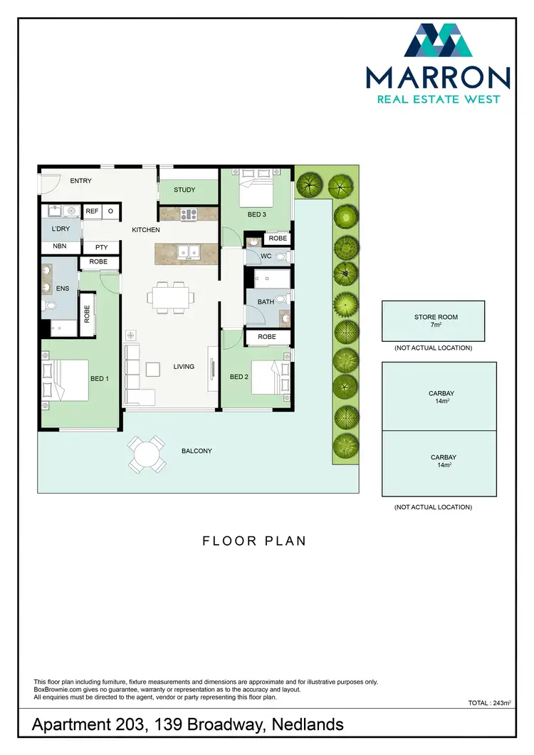 Floorplan of Homely apartment listing, 203/139 Broadway, Nedlands WA 6009