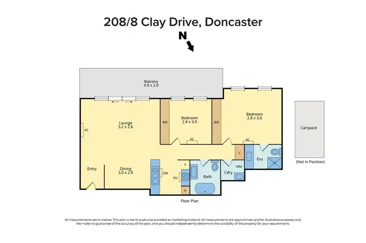 Floorplan of Homely apartment listing, 208/8 Clay Drive, Doncaster VIC 3108