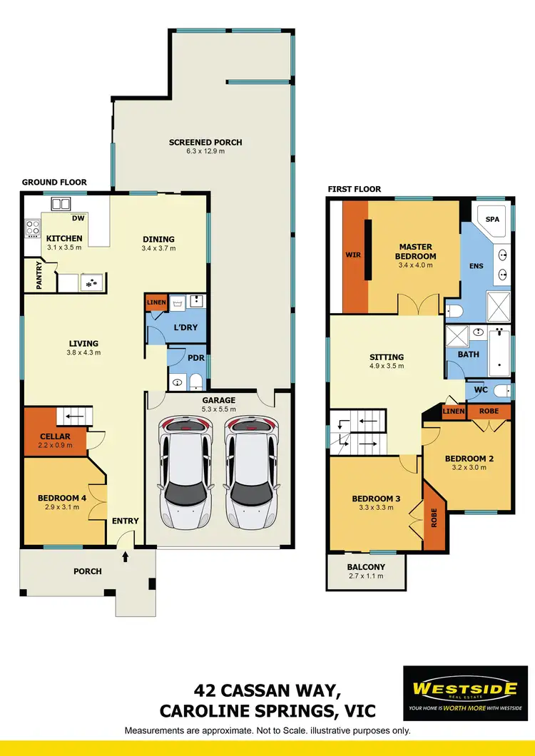 Floorplan of Homely house listing, 42 Cassan Way, Caroline Springs VIC 3023