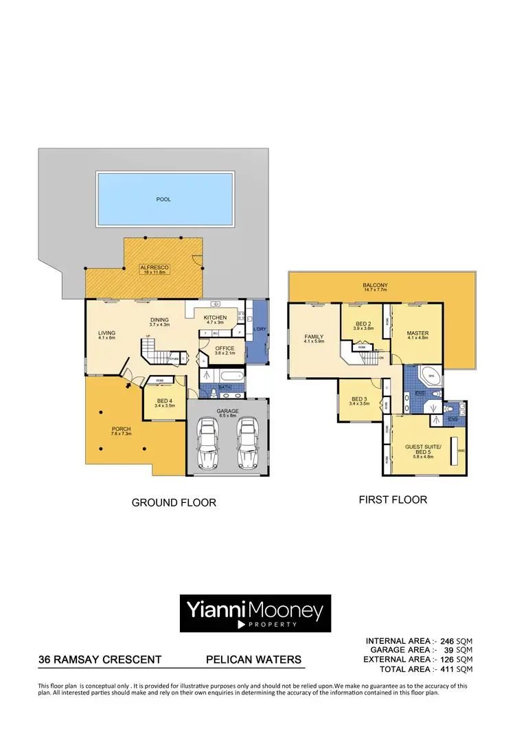 Floorplan of Homely house listing, 36 Ramsay Crescent, Pelican Waters QLD 4551