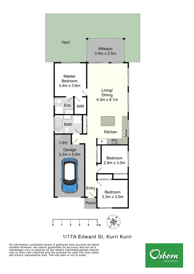 Floorplan of Homely villa listing, 1/17a Edward Street, Kurri Kurri NSW 2327