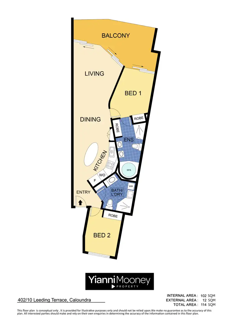Floorplan of Homely apartment listing, 402/10 Leeding Terrace, Caloundra QLD 4551
