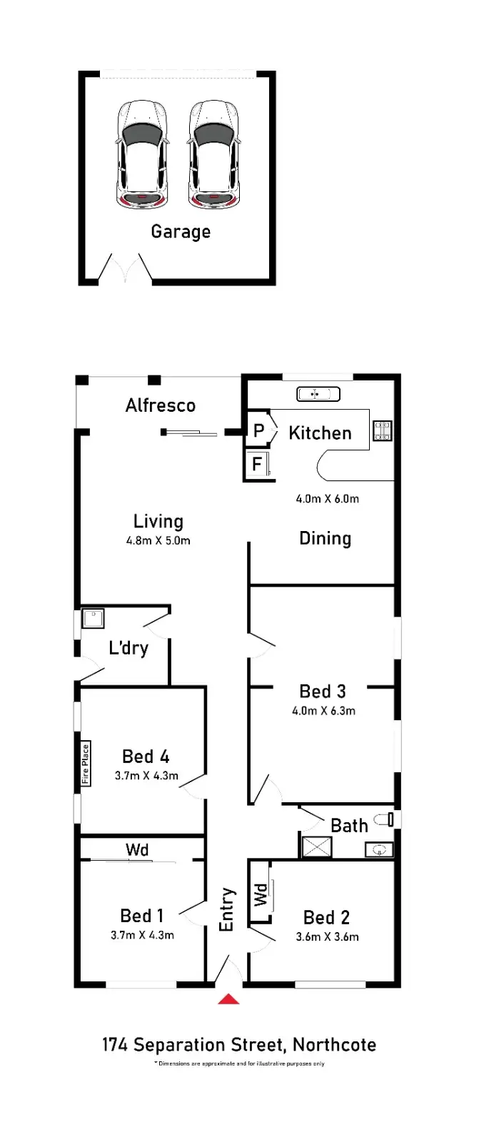 Floorplan of Homely house listing, 174 Separation Street, Northcote VIC 3070