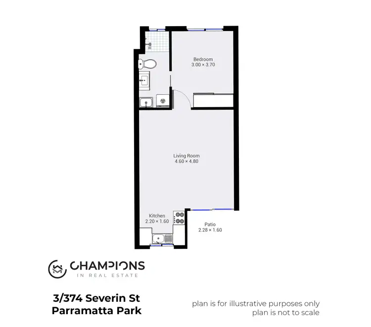Floorplan of Homely unit listing, 3/374 Severin Street, Parramatta Park QLD 4870