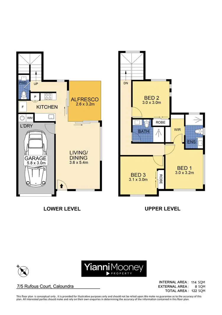 Floorplan of Homely townhouse listing, 7/5 Rufous Court, Caloundra QLD 4551