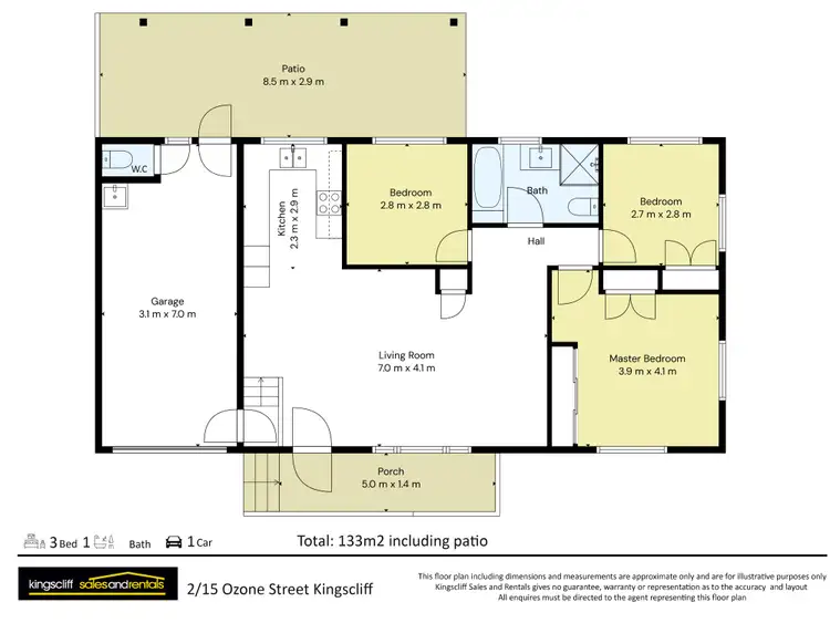 Floorplan of Homely semi-detached listing, 2/15 Ozone Street, Kingscliff NSW 2487