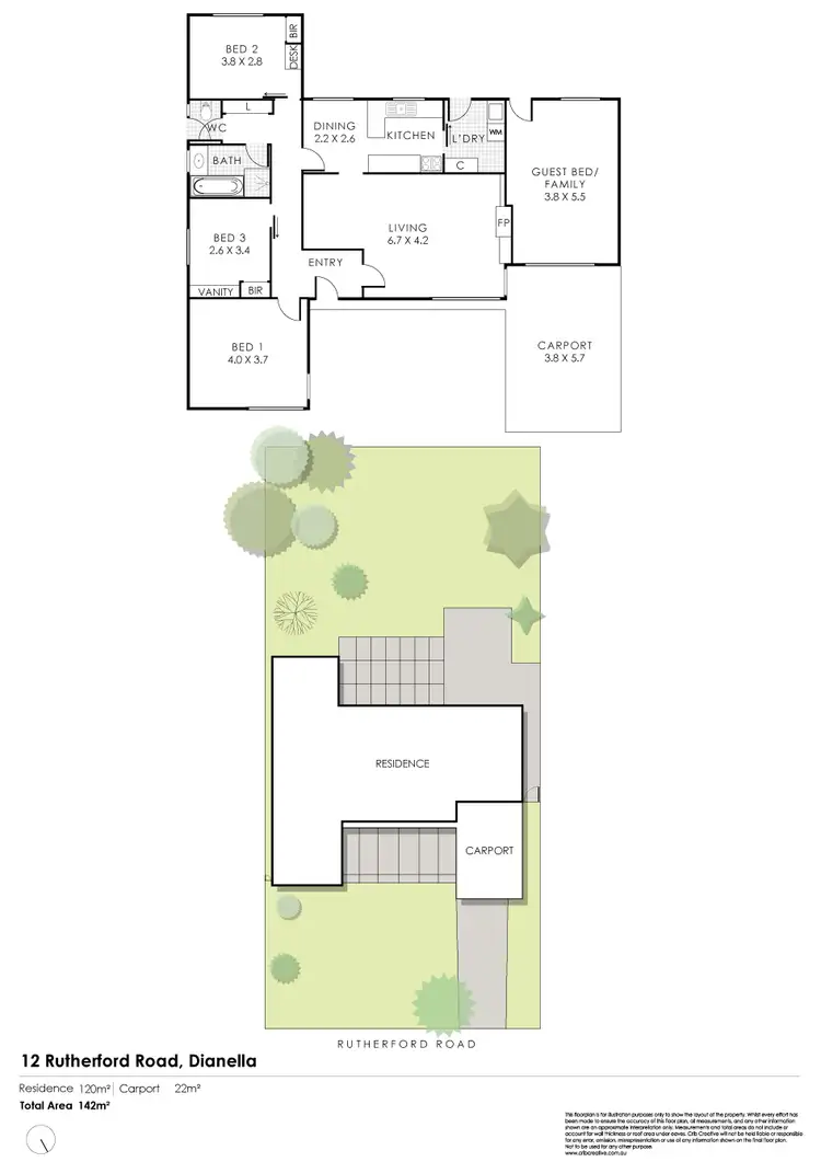 Floorplan of Homely house listing, 12 Rutherford Road, Dianella WA 6059