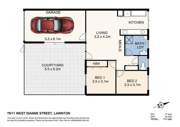 Floorplan of Homely villa listing, 79/11 West Dianne Street, Lawnton QLD 4501