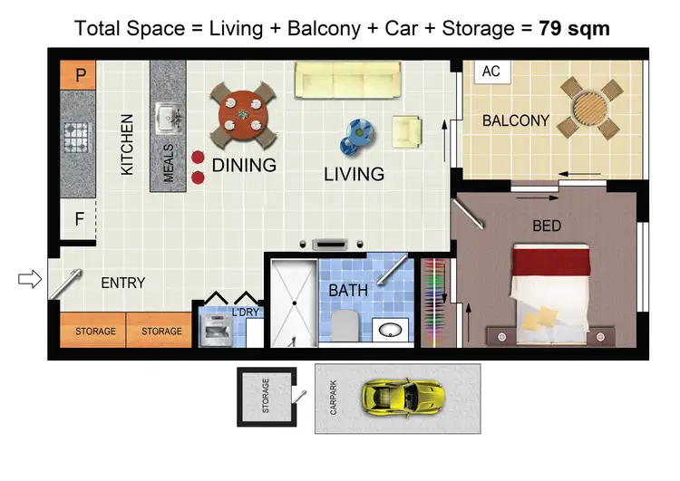 Floorplan of Homely apartment listing, 404/335 Anketell Street, Greenway ACT 2900