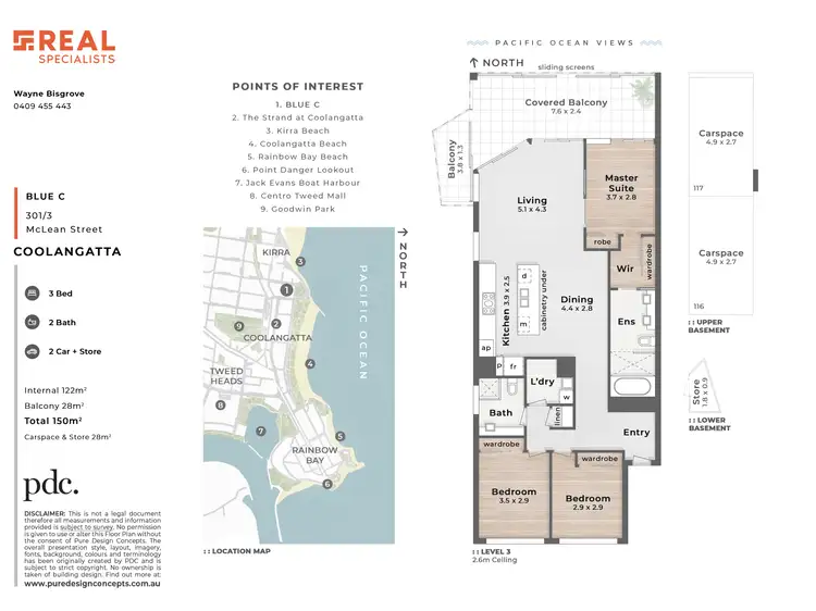 Floorplan of Homely apartment listing, 301/3 McLean Street, Coolangatta QLD 4225