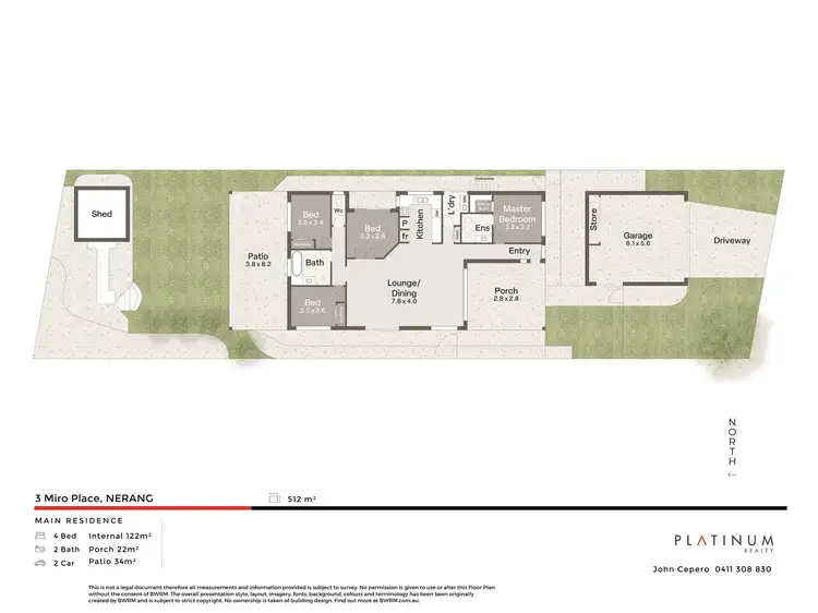 Floorplan of Homely house listing, 3 Miro Place, Nerang QLD 4211