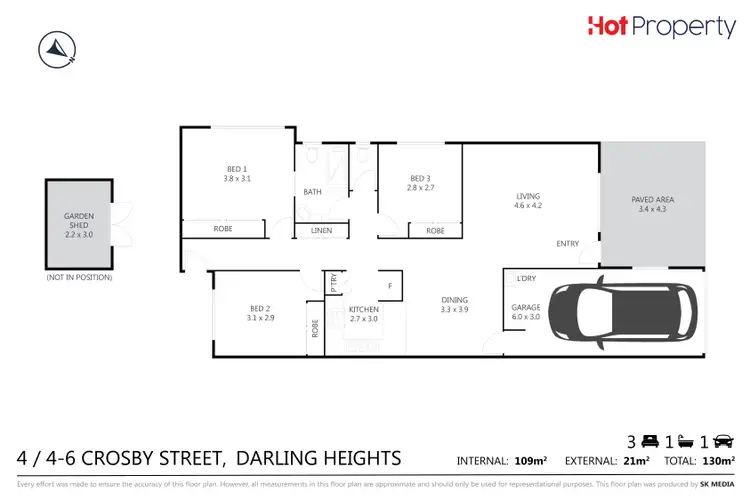 Floorplan of Homely unit listing, Unit 4/4-6 Crosby Street, Darling Heights QLD 4350