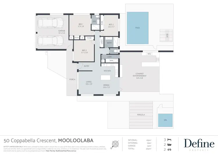 Floorplan of Homely house listing, 50 Coppabella Crescent, Mooloolaba QLD 4557