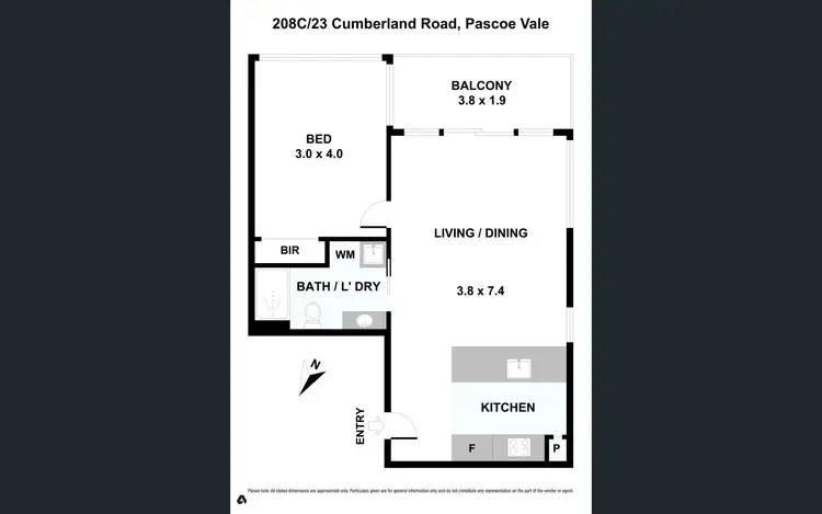 Floorplan of Homely apartment listing, 208c/23 Cumberland Road, Pascoe Vale South VIC 3044