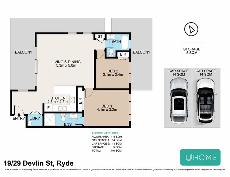 Floorplan of Homely apartment listing, 19/29 Devlin Street, Ryde NSW 2112