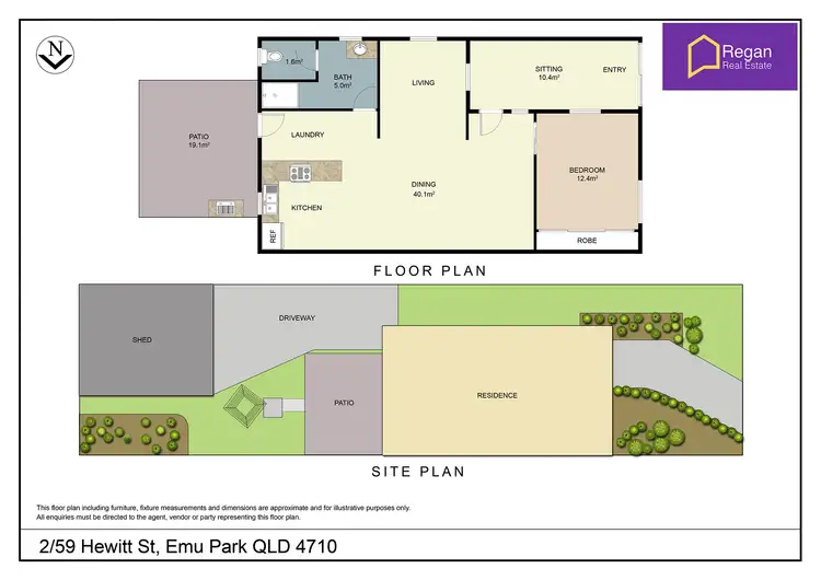 Floorplan of Homely unit listing, 2/59 Hewitt Street, Emu Park QLD 4710