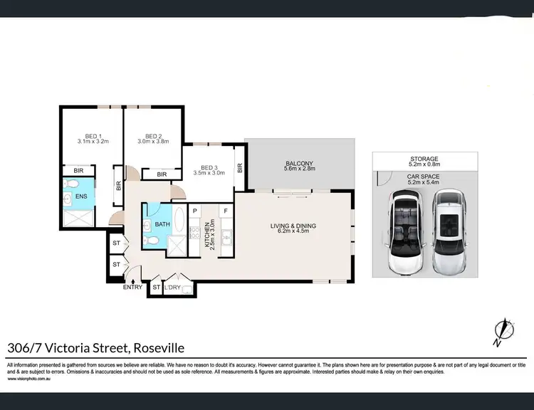 Floorplan of Homely apartment listing, 306/7 Victoria Street, Roseville NSW 2069