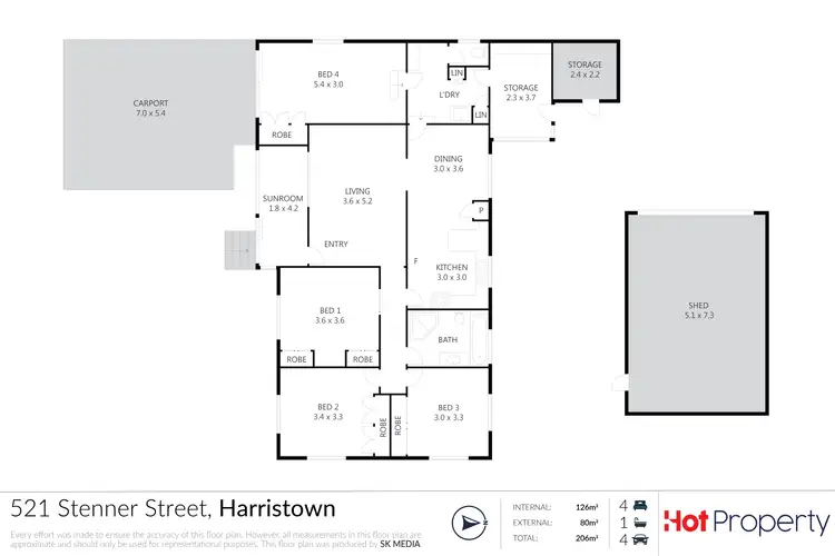 Floorplan of Homely house listing, 521 Stenner Street, Harristown QLD 4350