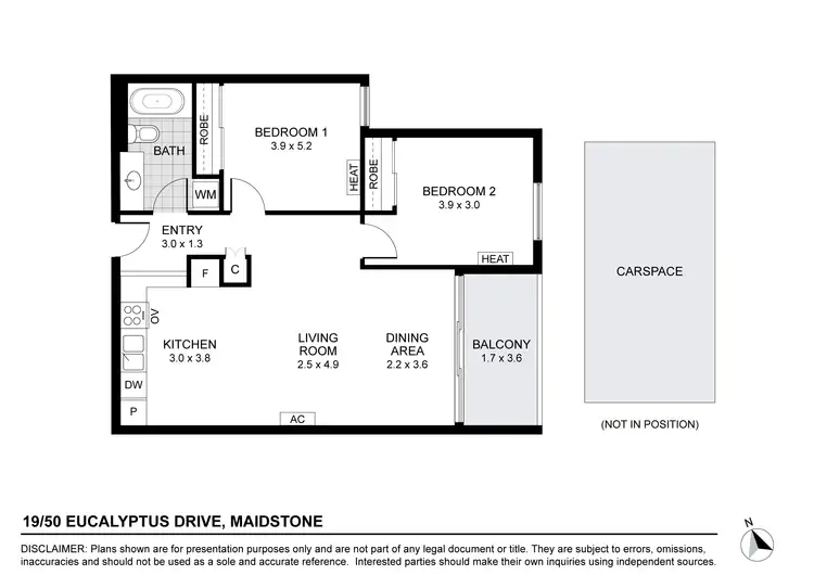 Floorplan of Homely apartment listing, 19/50 Eucalyptus Drive, Maidstone VIC 3012