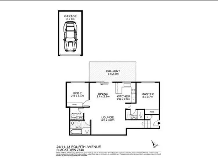 Floorplan of Homely unit listing, 24/11-13 Fourth Avenue, Blacktown NSW 2148