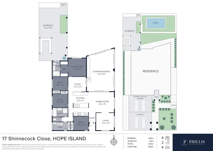 Floorplan of Homely house listing, 17 Shinnecock Close, Hope Island QLD 4212