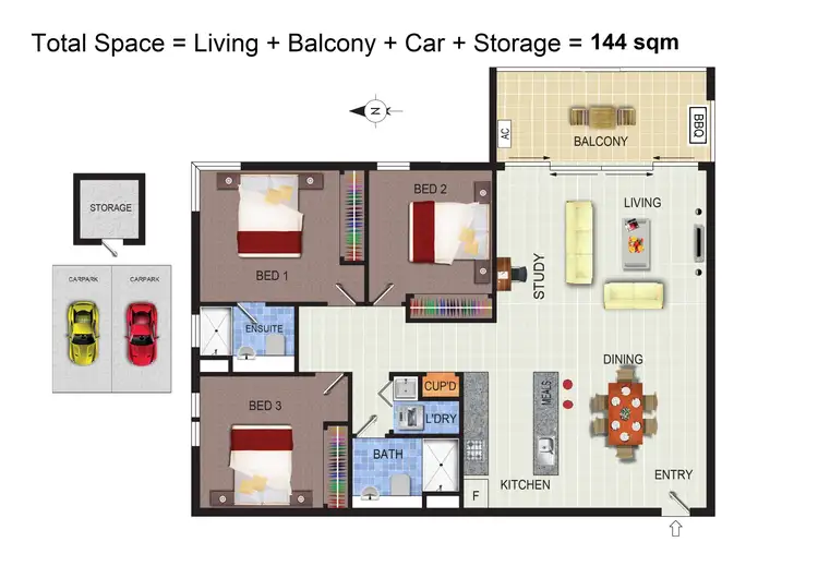Floorplan of Homely apartment listing, 77/10 Thynne Street, Bruce ACT 2617