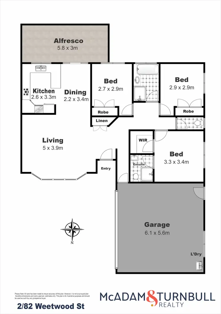 Floorplan of Homely unit listing, 2/82 Weetwood, Newtown QLD 4350