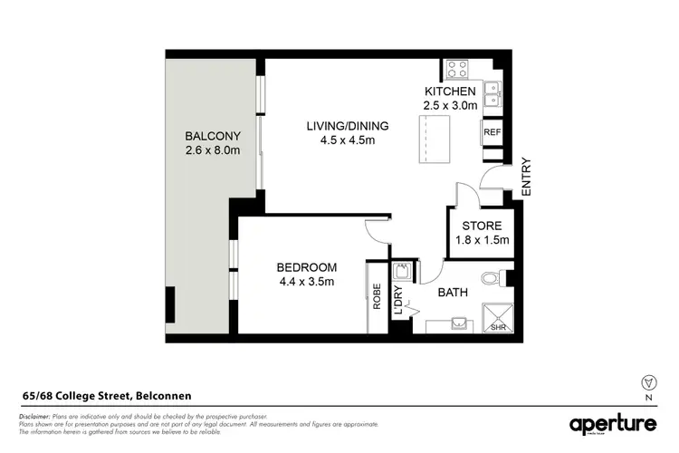 Floorplan of Homely apartment listing, 65/68 College Street, Belconnen ACT 2617