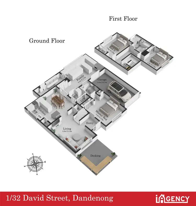 Floorplan of Homely townhouse listing, 1/32 David Street, Dandenong VIC 3175
