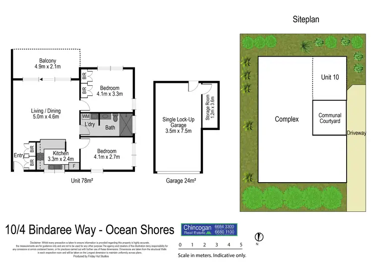 Floorplan of Homely unit listing, 10/4 Bindaree Way, Ocean Shores NSW 2483