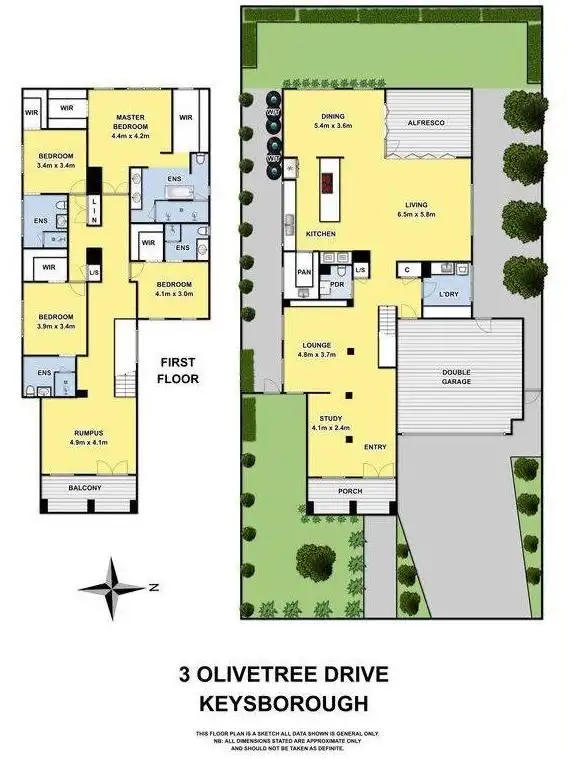 Floorplan of Homely house listing, 3 Olivetree Drive, Keysborough VIC 3173