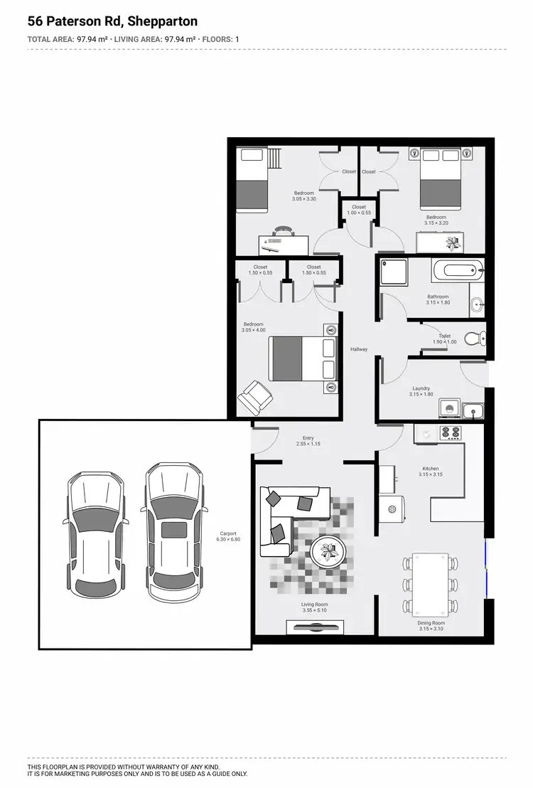 Floorplan of Homely house listing, 56 Paterson Road, Shepparton VIC 3630