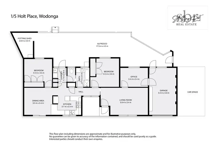 Floorplan of Homely unit listing, 1/5 HOLT PLACE, Wodonga VIC 3690