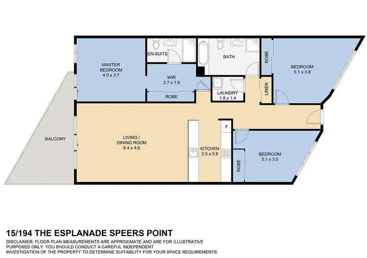 Floorplan of Homely unit listing, 15/194 The Esplanade, Speers Point NSW 2284