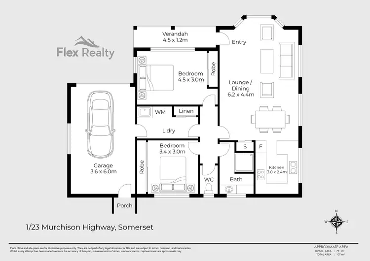 Floorplan of Homely unit listing, 1/23 Murchison Highway, Somerset TAS 7322