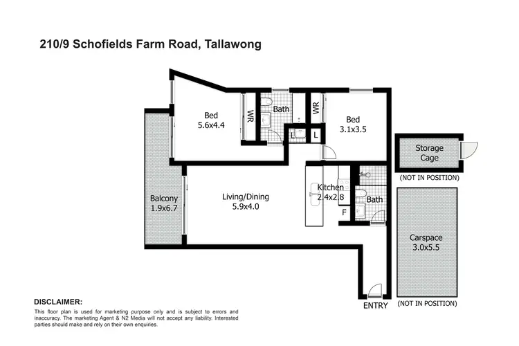Floorplan of Homely apartment listing, 210/9 Schofields Farm Road, Tallawong NSW 2762
