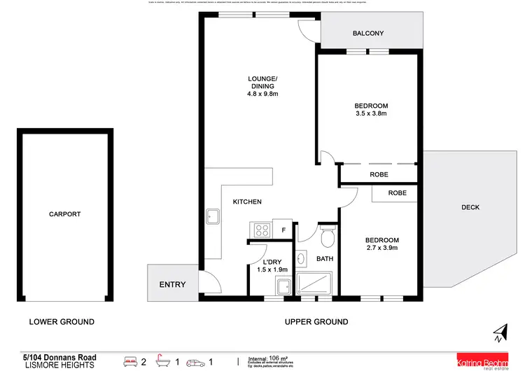 Floorplan of Homely unit listing, 3/104 Donnans Road, Lismore Heights NSW 2480