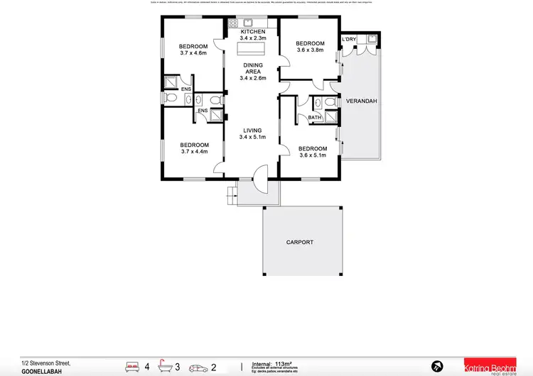 Floorplan of Homely unit listing, 1/2 Stevenson Street, Goonellabah NSW 2480
