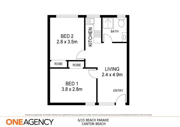 Floorplan of Homely unit listing, 6/15 Beach Parade, Canton Beach NSW 2263