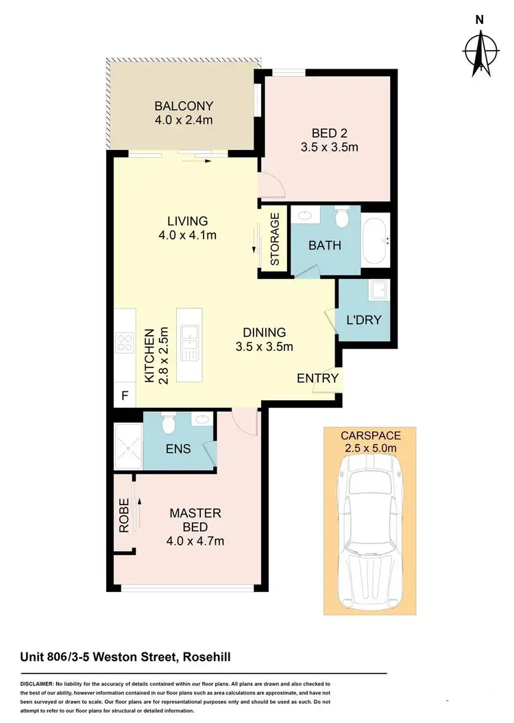 Floorplan of Homely apartment listing, 806/3 Weston Street, Rosehill NSW 2142