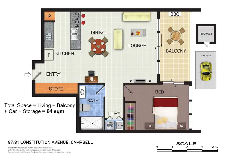 Floorplan of Homely apartment listing, 87/81 Constitution Avenue, Campbell ACT 2612