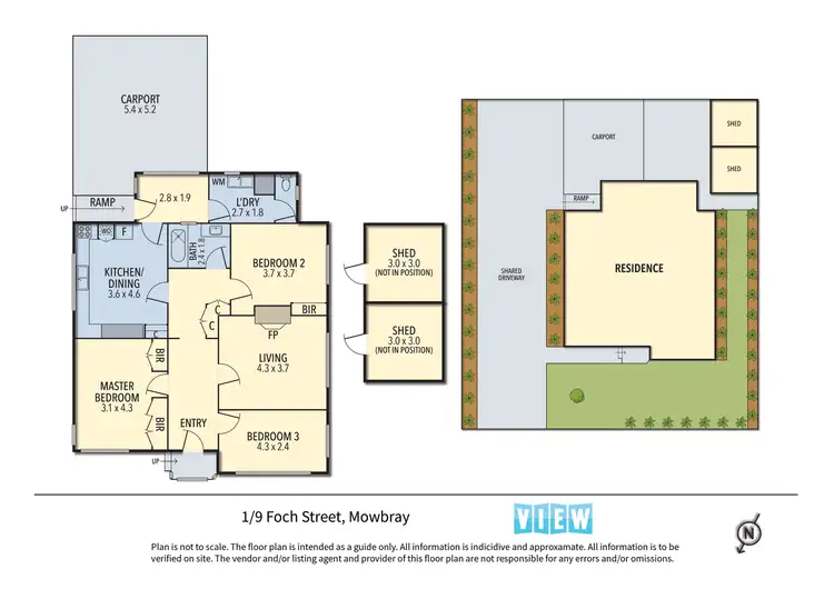 Floorplan of Homely unit listing, 1/9 Foch Street, Mowbray TAS 7248