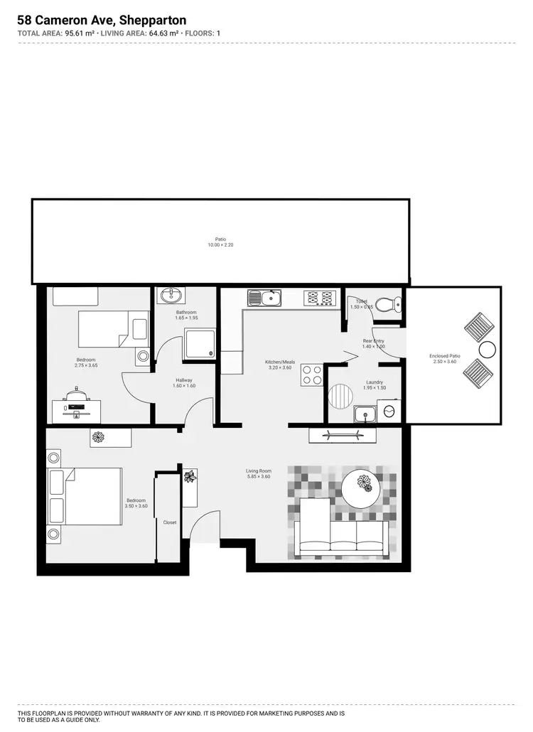 Floorplan of Homely house listing, 58 Cameron Avenue, Shepparton VIC 3630