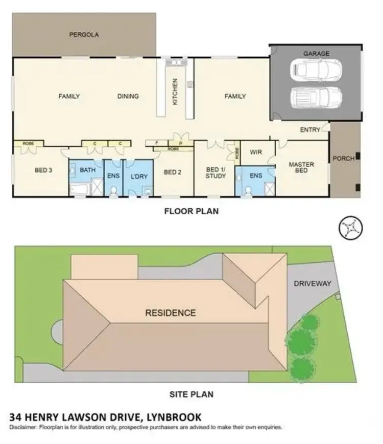 Floorplan of Homely house listing, 34 Henry Lawson Drive, Lynbrook VIC 3975