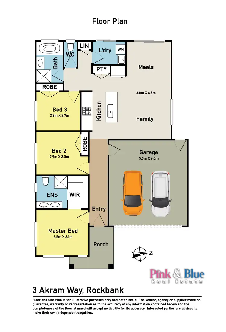Floorplan of Homely house listing, 3 Akram Way, Rockbank VIC 3335