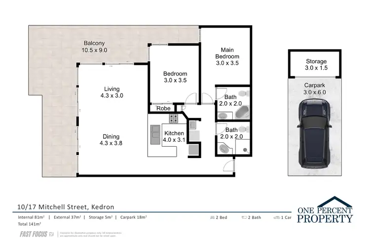 Floorplan of Homely apartment listing, 10/17 Mitchell Street, Kedron QLD 4031