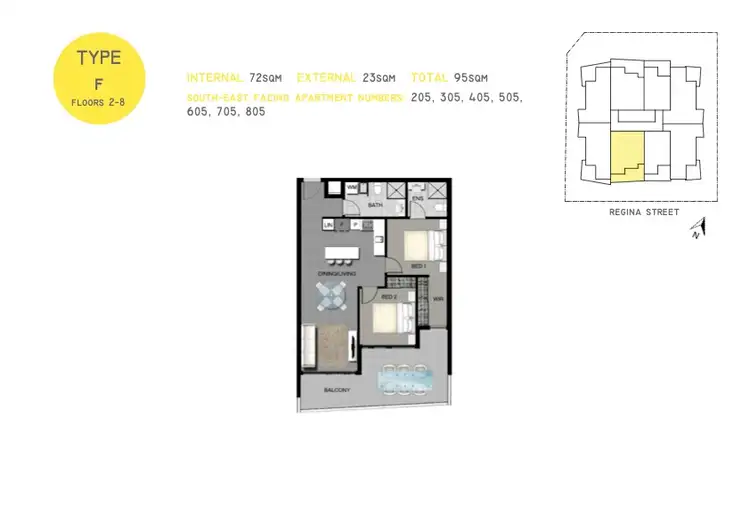 Floorplan of Homely unit listing, 205/9 Regina Street, Stones Corner QLD 4120