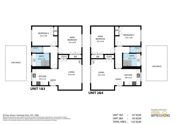 Floorplan of Homely apartment listing, 3 and 4/10 Daly Street, Oakleigh East VIC 3166