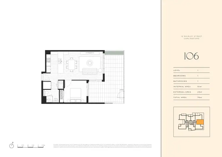 Floorplan of Homely apartment listing, 1Bed/12 Shirley Street, Carlingford NSW 2118